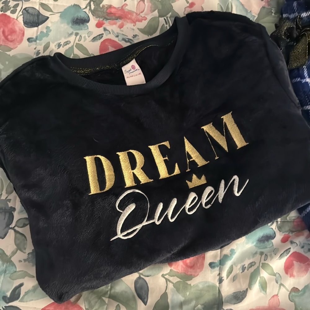 Navy Blue Fuzzy Pj Set